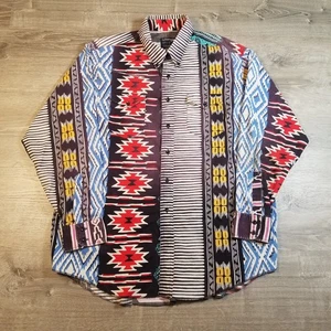 VTG 90s Wrangler Brushpopper Cowboy Cut Button Up X-Long Tails Shirt XL 18-35 - Picture 1 of 13