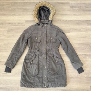 Miss Sixty Jacke Damen Small Khaki Parka Kunstfell Kapuze Gesteppt Winter Utility - Bild 1 von 11