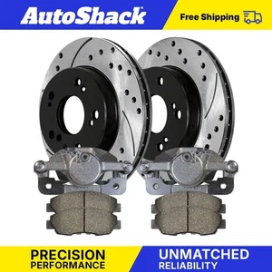 Front Coated Disc Brake Rotors with Pads + Calipers for Honda Civic 1.8L - Picture 1 of 7
