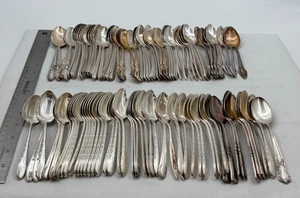Lot of 100 Assorted Vintage Silverplate Teaspoons - Lot#320 - Picture 1 of 3
