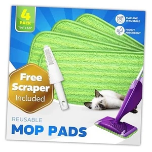 Reusable Microfiber Mop Pads, Compatible with Swiffer Wet Jet, Machine - Picture 1 of 7