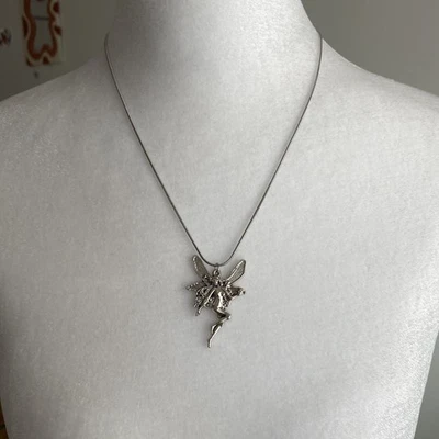 Collar Hecho a Mano Hada ACERO INOXIDABLE Plata Gótico Grunge Fae Caprichosa Joyería Foto 1 de 4