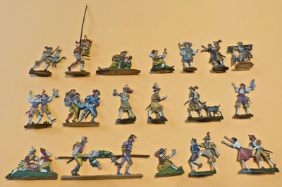 Plats d'étain - Zinnfiguren : Guerre de 30 ans - 18 lansquenets allemands divers - Photo 1/2