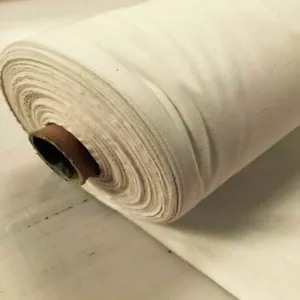 100% Cotton Calico Fabric Natural Unbleached Dress Craft Quilting Material 58" - Picture 1 of 4