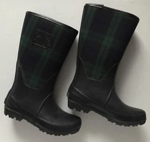 Stivali da pioggia POLO Ralph Lauren unisex giovani ragazze/ragazzi bambini blu navy e verde taglia 4 - Foto 1 di 12