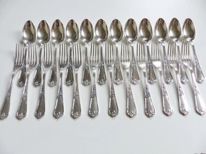 ERCUIS LOUIS XV 12 COUVERTS A ENTREMET / DESSERT métal argenté 24 pièces . - Photo 1/15