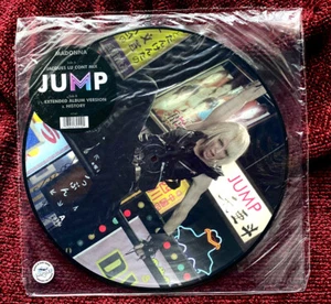 MADONNA SEALED JUMP EU PICTURE DISC PROMO HYPE STICKER 12" VINYL RECORD HUNG UP - Imagen 1 de 8