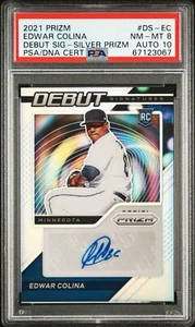 2021 Panini Prizm - Debut Signatures #DS-EC Edwar Colina (AU, RC) PSA POP#1 - Picture 1 of 3