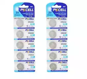 10 Pcs Fresh PKCELL CR2032 3V Coin Cell Button Battery CR 2032 + Free Shipping - Picture 1 of 1