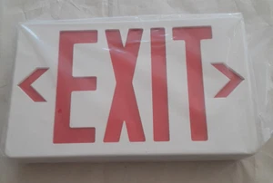 LED Exit Sign TLXEMRUW, FWME-EM-R-U, RLEMRUWH 120/277 VAC Red White - Picture 1 of 3
