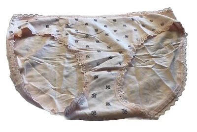 NEW VICTORIA'S SECRET BRIEF PINK AND BLACK WITH LACE SIZE XXL - Image 1 of 4