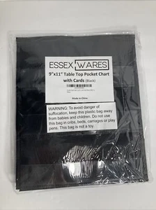 9 x 11-in Double Sided Tabletop Pocket Chart Black Homeschool Classroom Tutoring - Picture 1 of 7