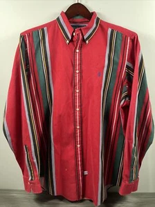 Camisa Polo Ralph Lauren De Colección Para Hombres XL Roja Verde Rayas Azul Pony Western Ranch - Imagen 1 de 11