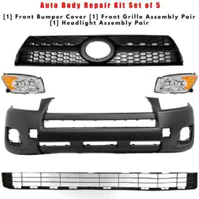 前保险杠盖法西斯和格栅总成套件适用于 2009 - 2012 年丰田 RAV4 — 第 1/4 张图片