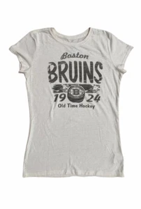 Boston Bruins Womens White T-Shirt Old Time Hockey 1924 Size L - Picture 1 of 11