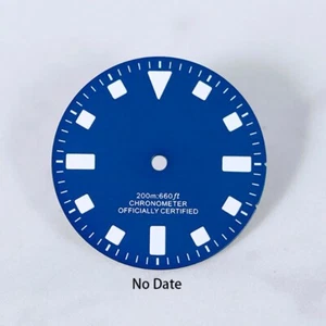 DSwatcmod dial 28.5mm Retro dial Matte Blue black Blue Lume For NH34 NH35/36 Skx - Picture 1 of 11