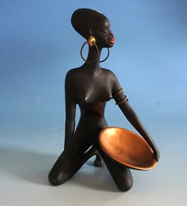 Authentic Vintage Cortendorf Figurine Nude African Woman with Bowl (F025-864) - Picture 1 of 6