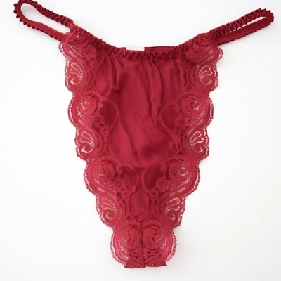Tanga de encaje suave 100 % seda Victoria's Secret años 90 80 de colección MEDIANA Foto 1 de 4