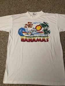 It's Better in the Bahamas T Shirt White Dorsett Vintage Tag Size Medium NWOT - Picture 1 of 6