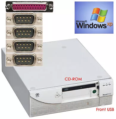 Computer Intel Celeron CPU Windows XP 4x RS-232 Serial Lpt Parallel Cdrom V361 - Image 1 of 4