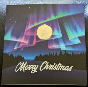 SNOWMAN CHRISTMAS card With 50p Coin! 2023  BUNC *SALE* Great gift!