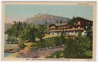 Lake Mcdonald Hotel Glacier National Park Canoes Dock Montana Linen Era Postcard