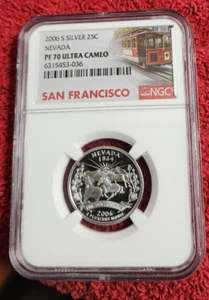 2006 s silver proof Nevada statehood quarter NGC PF 70 Ultra Cameo - Picture 1 of 3