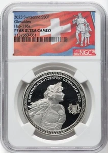 Switzerland - 2023 "Obwalden Shooting Festival" - NGC PF68 UC - FACE VALUE $59 - Picture 1 of 2