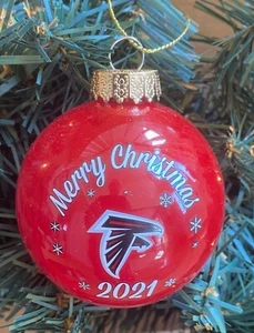 Atlanta Falcons 2021 Glass Ball Christmas Ornament - NEW - FREE SHIPPING - Picture 1 of 1