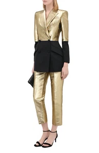 Alexander McQueen - Suit - Black Gold Jacket & Trousers 38IT 6UK 4US XS New&Tag - Picture 1 of 5