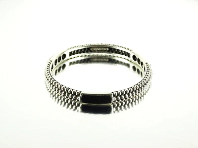 LAGOS Sterling Silver Black Fadeted Onyx Stations Bangle Bracelet - Image 1 of 4