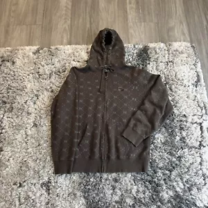 RARE Fox Racing Logo AOP Jesse Pinkman Style Y2K Grunge Zip Up Jacket Brown HTF - Picture 1 of 10