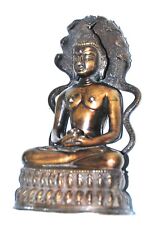 Buddha Jain Naga 19,5 cm Bronze 1760 gr !!! Nepal Tibet Silberapplikationen
