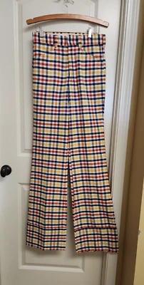 Винтажный Farah клетчатый клетку 30 x 38 платье брюки широкие ноги богемное мод рокабилли - Изображение 1 из 4