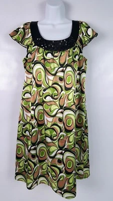 Vestido informal Apostrophe para mujer talla mediana cuello con cuentas aspecto geométrico Foto 1 de 4