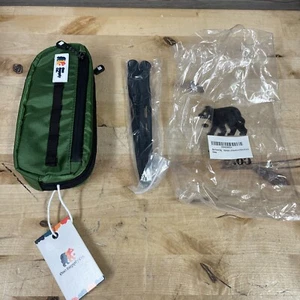 Oso Supply Waxed Canvas Bike Frame Bag Waterproof Zippers Dual Storage Green New - Picture 1 of 6