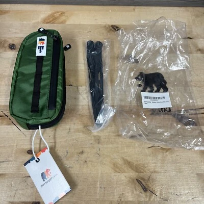 Oso Supply Waxed Canvas Bike Frame Bag Waterproof Zippers Dual Storage Green New - Image 1 of 4