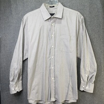 Camisa a Rayas JHane Barnes Para Hombres Talla XL 17.5/34-35 Manga Larga Botón Prendedor MS16 Foto 1 de 4