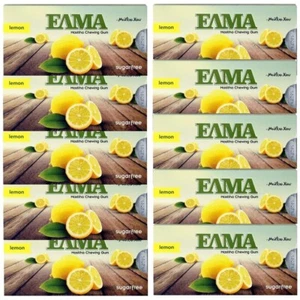 10 x Packs ELMA Sugar Free LEMON Greek Chewing Gum Masctic Resin Mastiha Oil - Picture 1 of 2