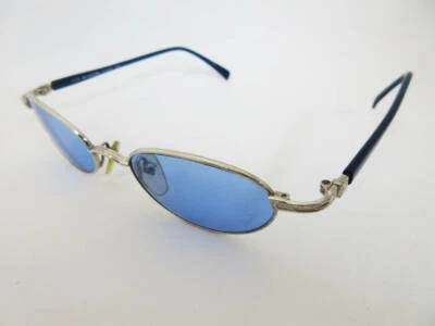 Jean Paul Gaultier 58-0009 Sunglasses Silver Frame Black temples & Blue Lens - Image 1 of 4
