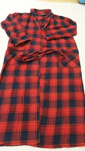 Alexander Del Rossa Flannel Robe Red/Black Plaid Sz M - Picture 1 of 6