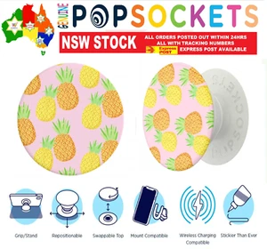 PopSockets Pop Socket Pineapple Rain Phone Stand Holder Mount - Picture 1 of 3