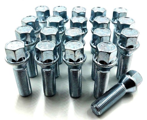 20x Black 14x1.5 Lug Bolt 33mm Shank Fit Audi