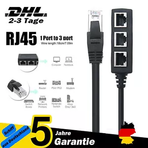 Ethernet Netzwerk RJ45 LAN Verteiler Splitter Cat7 1 Zu 3 Port Adapterkabel ABS - Bild 1 von 6