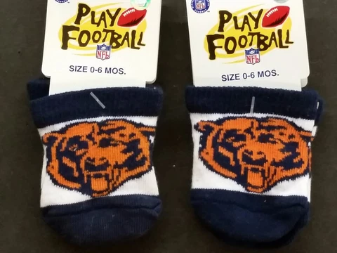 NFL Baby Booties, Baby Socks (Size 0-6 Months) Chicago Bears #1-2 (2 Pair) Cover