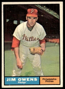 1961 Topps #341 Jim Owens Baseball Philadelphia Phillies - Picture 1 of 2