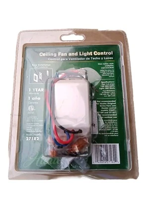 HUNTER 型号 27182 吊扇和灯控制 3 风扇速度 120 伏免费 S&H — 第 1/4 张图片