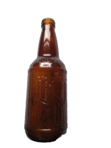 VTG Art Deco Sarsaparilla Amber Glass Soda Bottle Sioux City Cowboy Embossed  - Picture 1 of 7