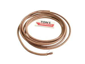 10 feet Vintage Braided Cloth Covered Primary Wire 12 gauge 12g ga Solid Brown - Picture 1 of 2