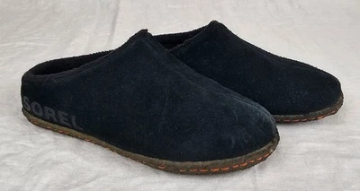 Chinelos Sorel Lanner Ridge juvenil tamanho 1 camurça preta borracha sola dura conforto - Imagem 1 de 4